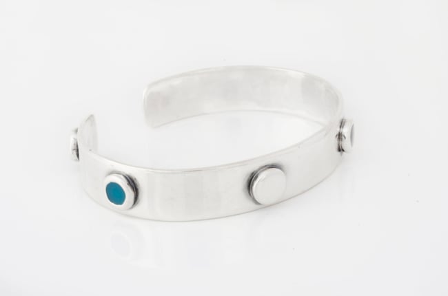 Silver Cuff with Small Circles