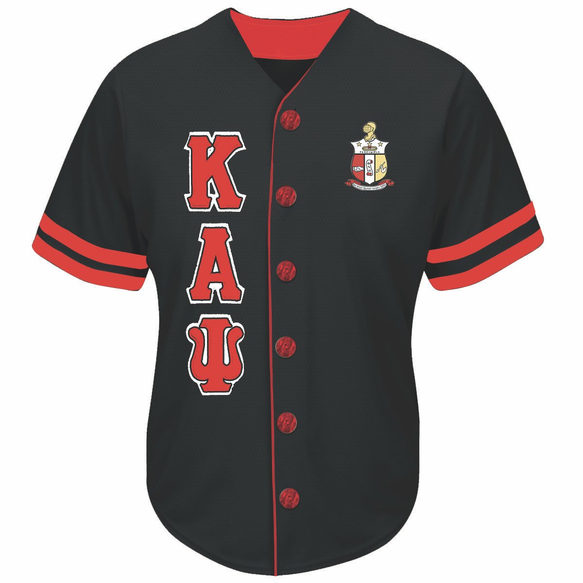 red and black baseball uniforms