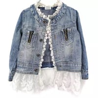 Girl's Denim + Lace Jacket