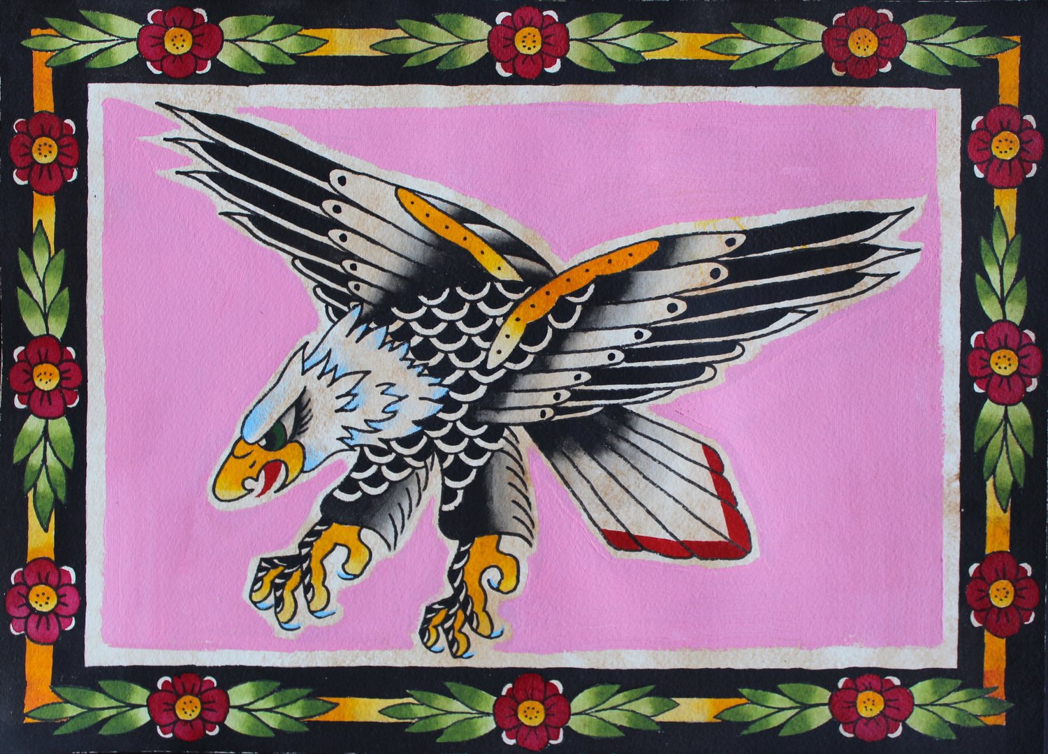 Image of Eagle With Rope Border