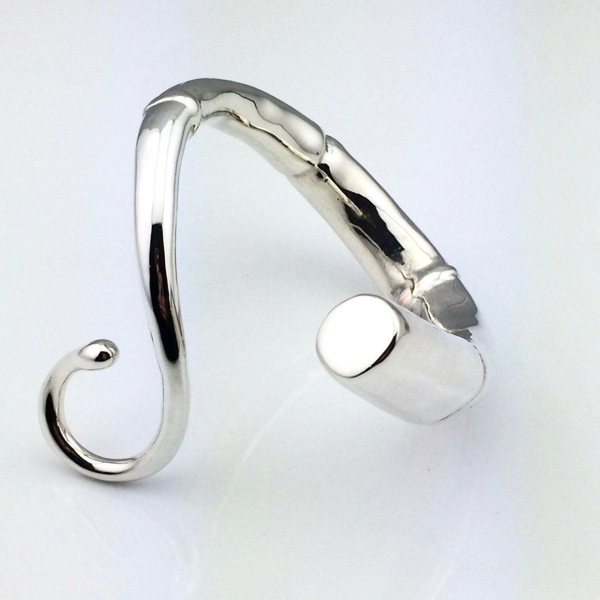 Image of LONG TENDRIL CUFF BRACELET, SILVER PLATED