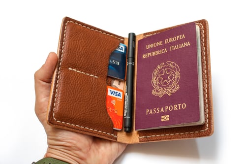 Image of Drifter — "Antique Saddle" Italian Cowhide Leather Passport/Notebook Wallet