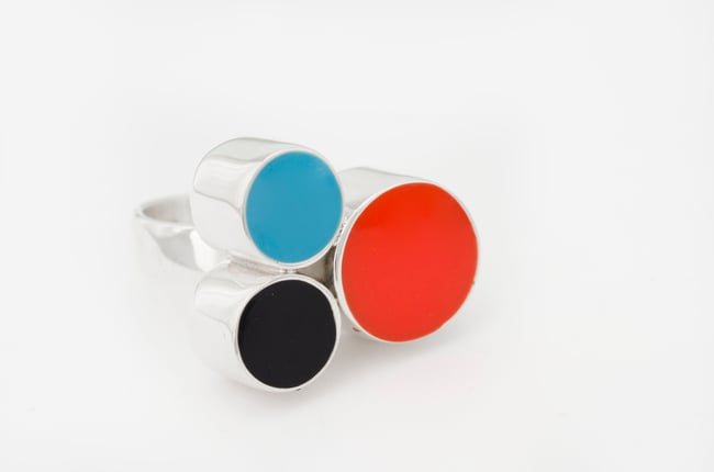 Round Silver Cocktail Ring