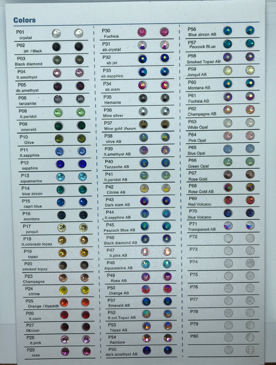 Original Colour Sample Book | ENC Rhinestones