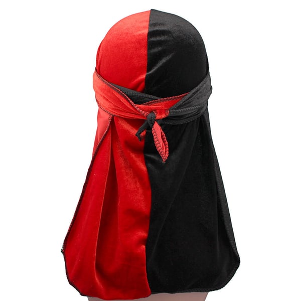Image of PRE ORDER!!! RED AND BLACK VELVET DURAG