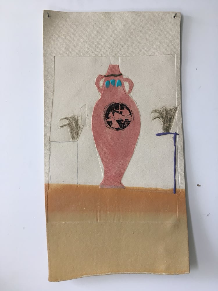 Image of Pink Amphora (clay collage)