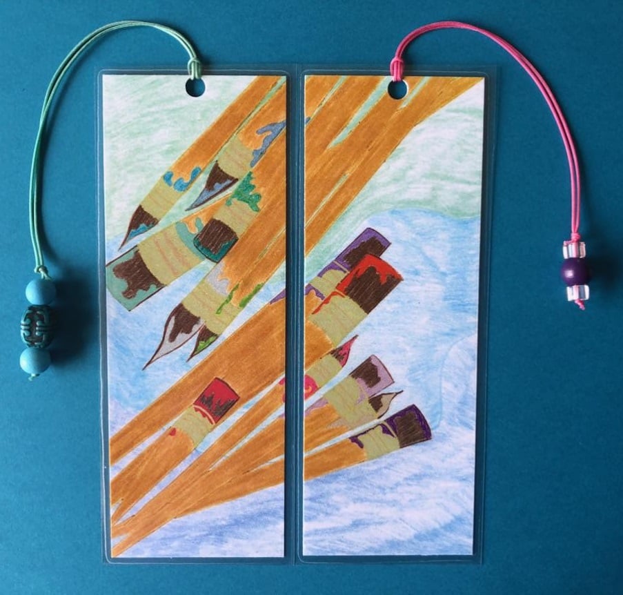 Image of 2 Bookmark Set - Paintbrushes