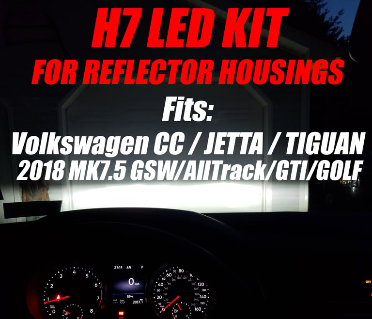 H7 LEDs for Forward Lighting Fog Fits: Volkswagen MK7.5 GSW/GTI