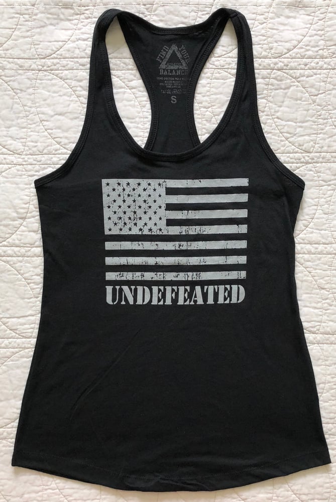 Image of "UNDEFEATED" WOMENS RACERBACK TANK - BLACK