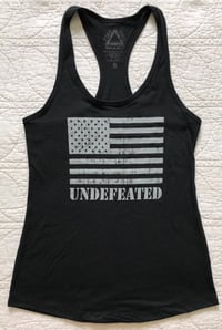 Image 1 of "UNDEFEATED" WOMENS RACERBACK TANK - BLACK
