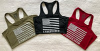 Image 2 of "UNDEFEATED" WOMENS RACERBACK TANK - MILITARY GREEN