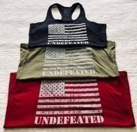Image 2 of "UNDEFEATED" WOMENS RACERBACK TANK - SCARLET RED