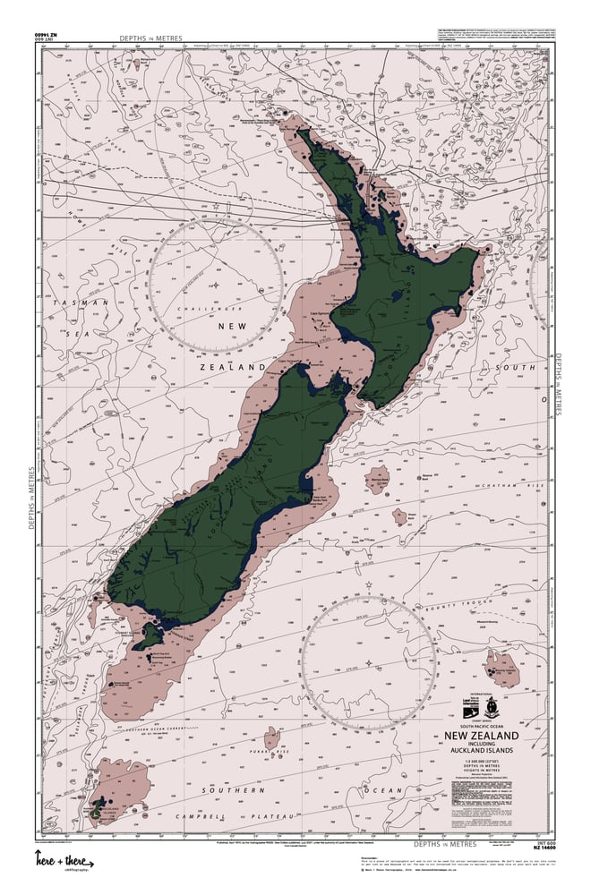 Image of New Zealand Map - Blushing