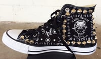 Image 1 of MV Black on Black Custom High Tops