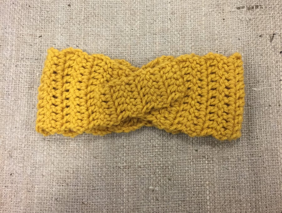 Image of Mustard Crochet  Headband