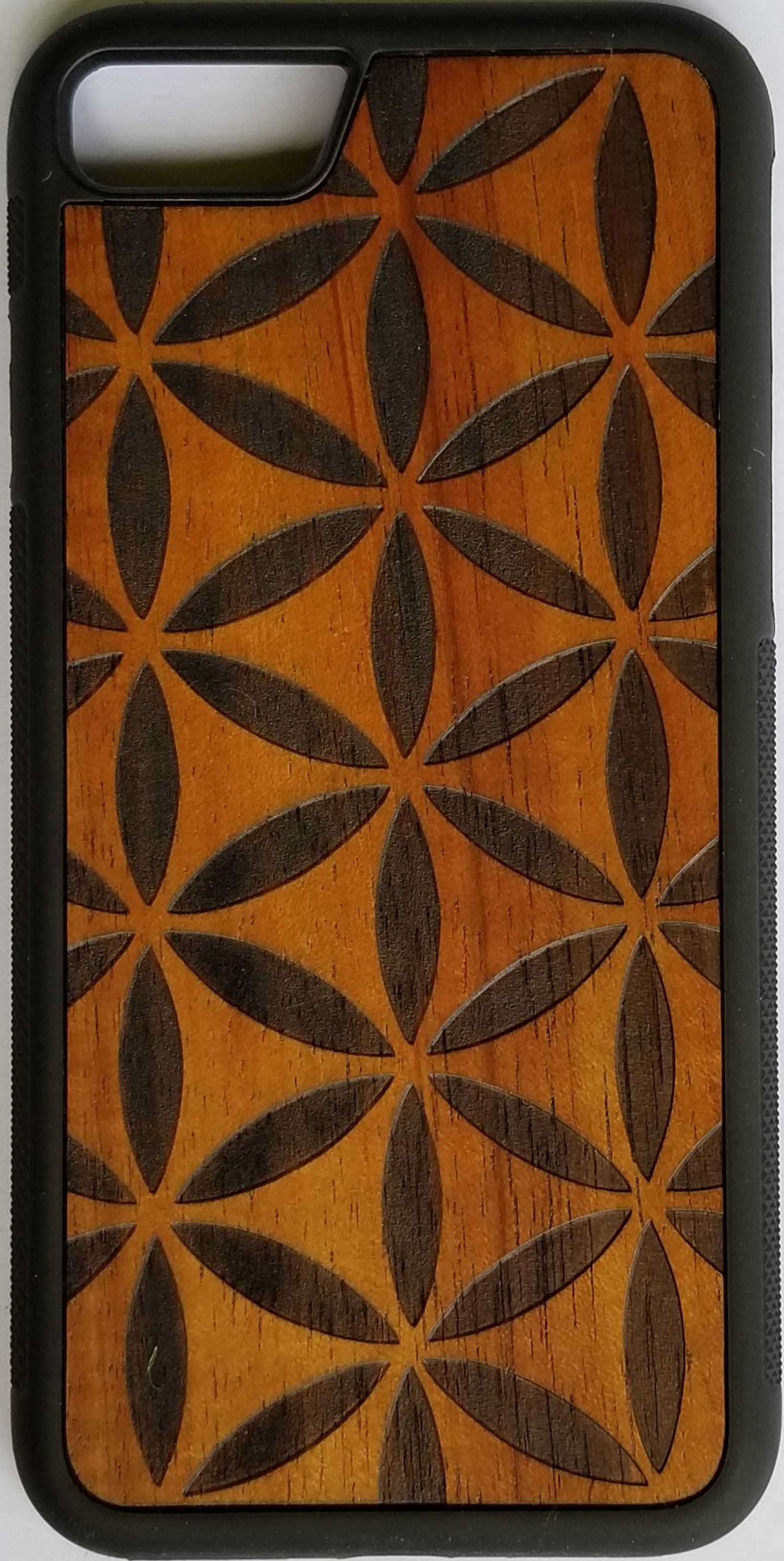 Image of Flower of life "wall paper" Koa wood phone case
