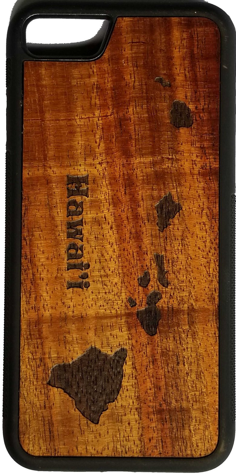 Image of Hawaiian island chain Koa wood phone case