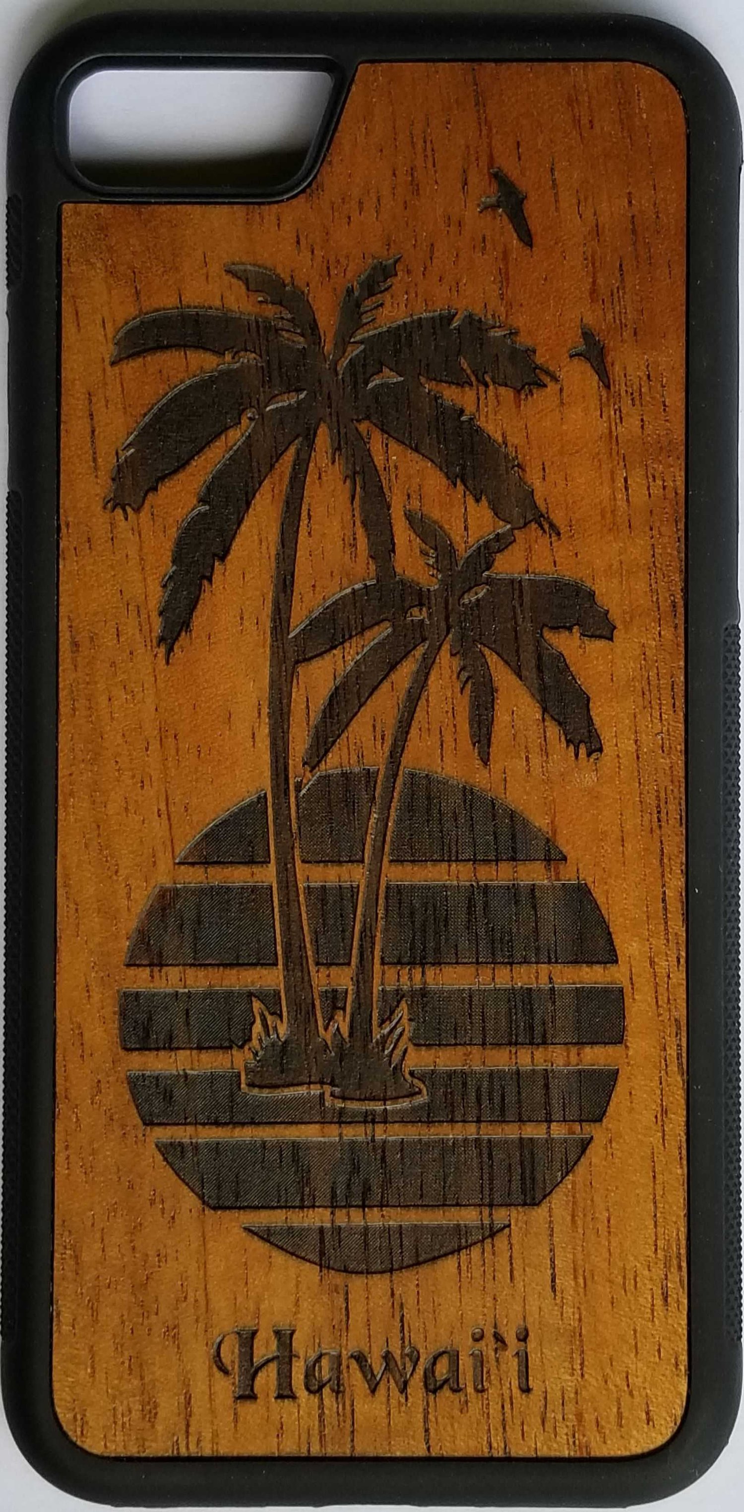 Image of Palms with Sun Koa wood phone case