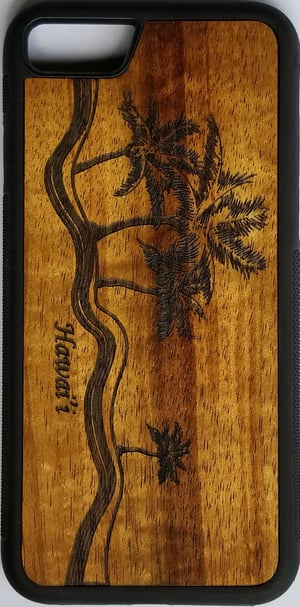 Image of Palms Koa wood phone case