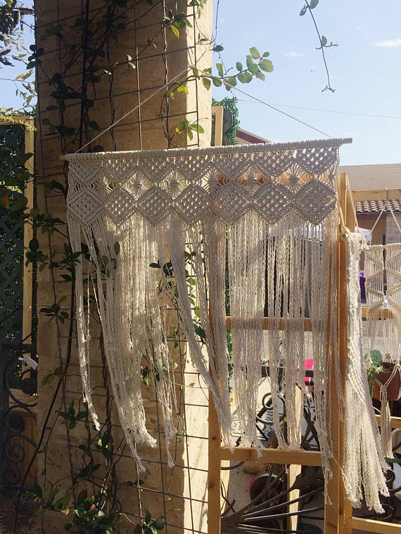 Image of Large Macrame Wall Hanging and Backdrop