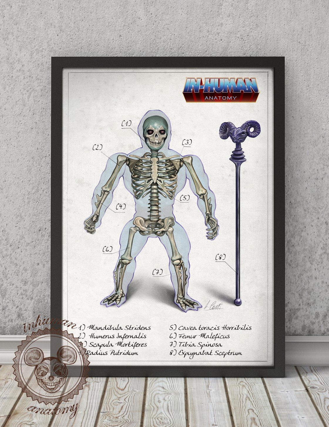 Image of SKELETOR- ANATOMY  limited edition of 100 Giclèe print on fine art canvas