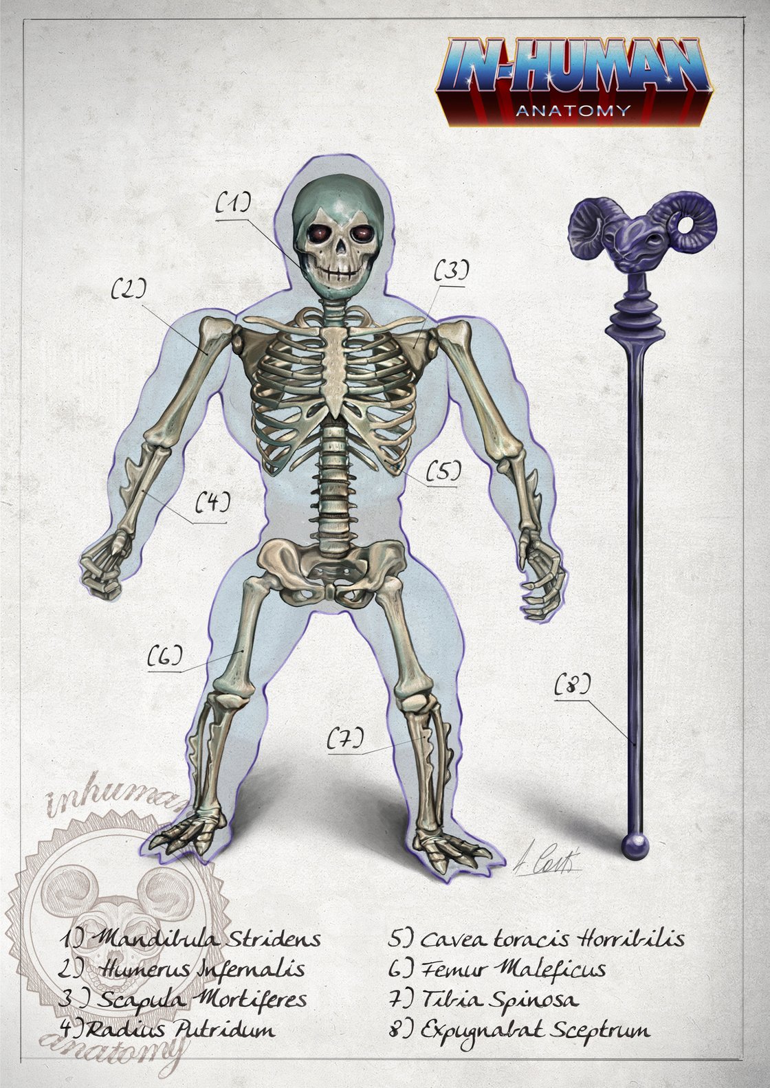 Image of SKELETOR- ANATOMY  limited edition of 100 Giclèe print on fine art canvas