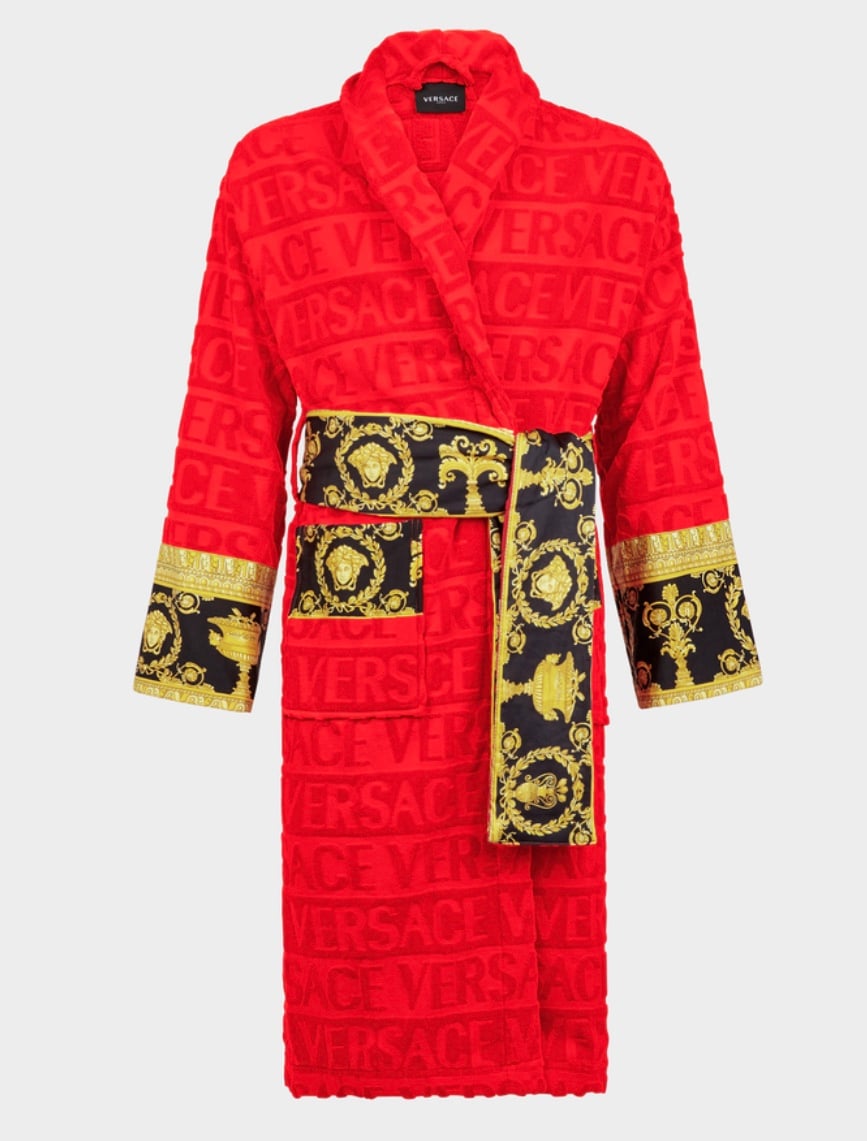 Image of I ♡ BAROQUE BATHROBE RED