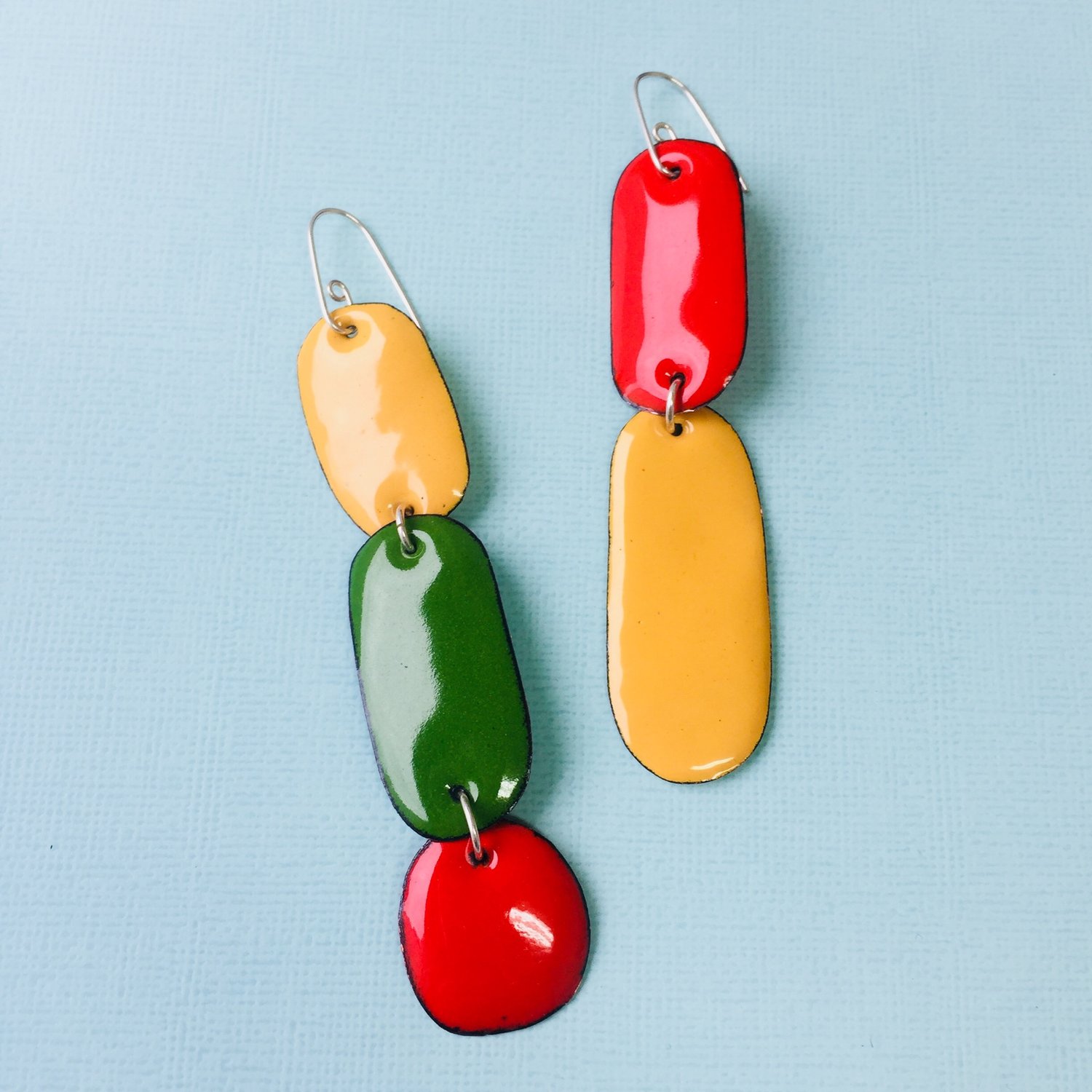 Image of Mismatched Razzle Dazzles in Tangerine, Ivy and karma yellow
