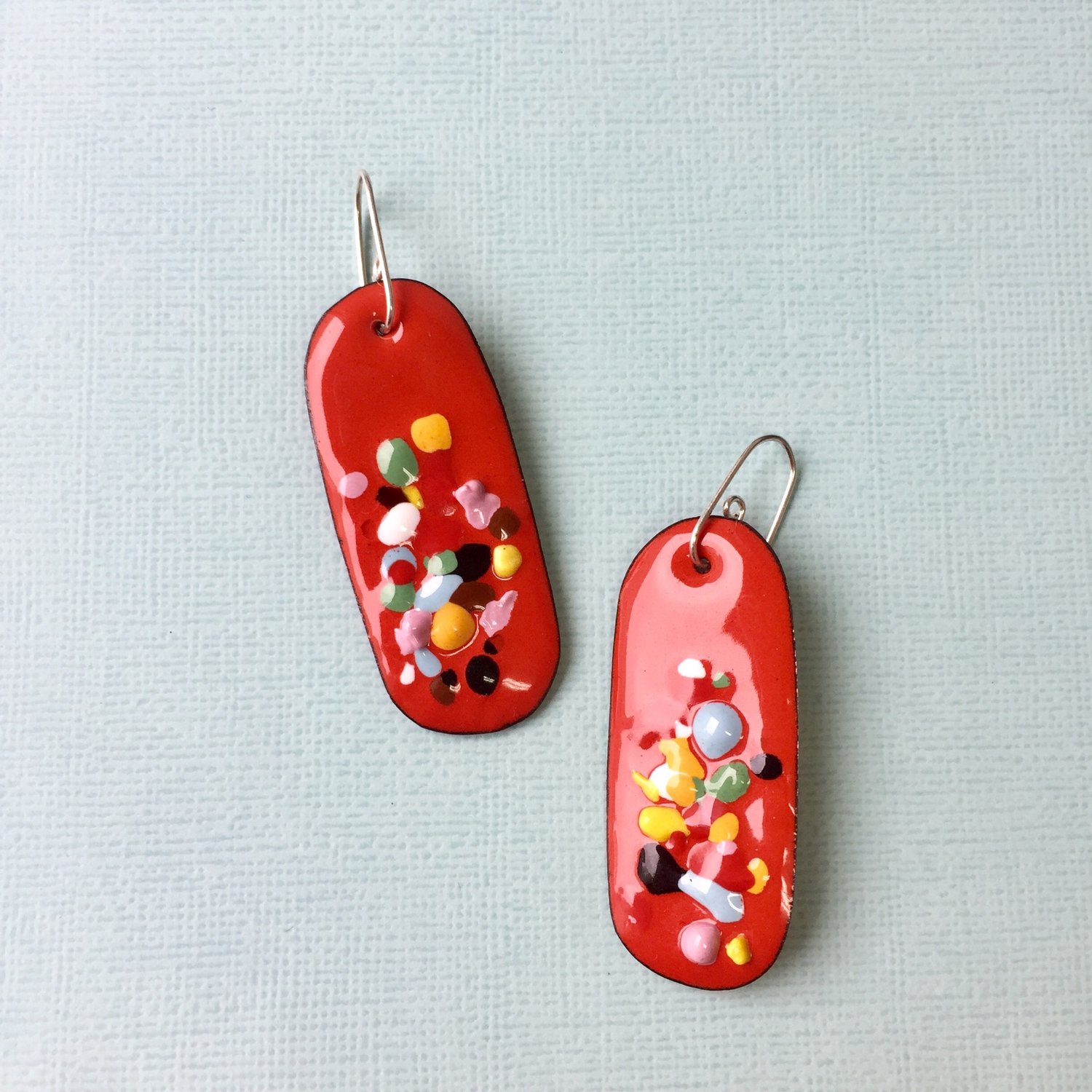 Image of Handmade enameled Piñata earring 