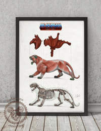Image 2 of BATTLE-CAT ANATOMY  limited edition of 100 Giclèe print on fine art canvas