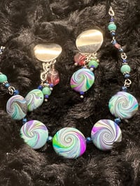 Image 2 of Matching Swirly Bead Necklace and Earrings 