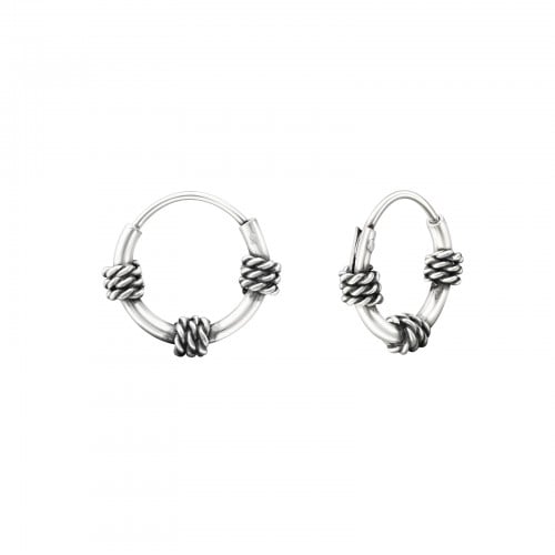 Image of Snug Balinese Hoop earrings (sterling silver)