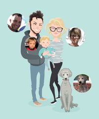 Image 2 of Family Portrait of 3 and pet