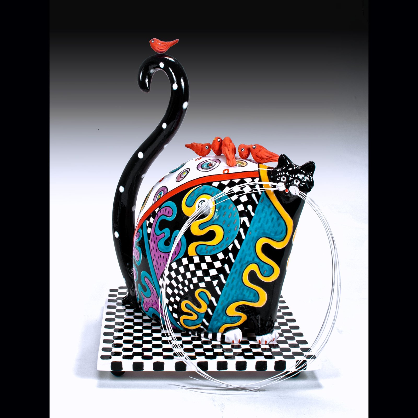 Jazzy Cat Sculpture ZaZa Zing | Fried Cats Ceramics