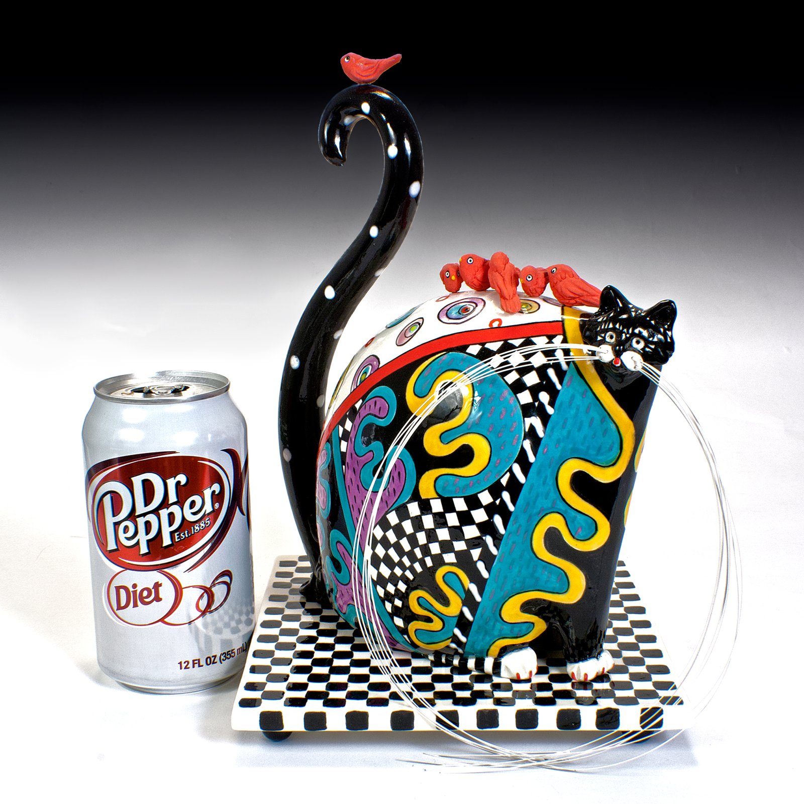 Jazzy Cat Sculpture ZaZa Zing | Fried Cats Ceramics