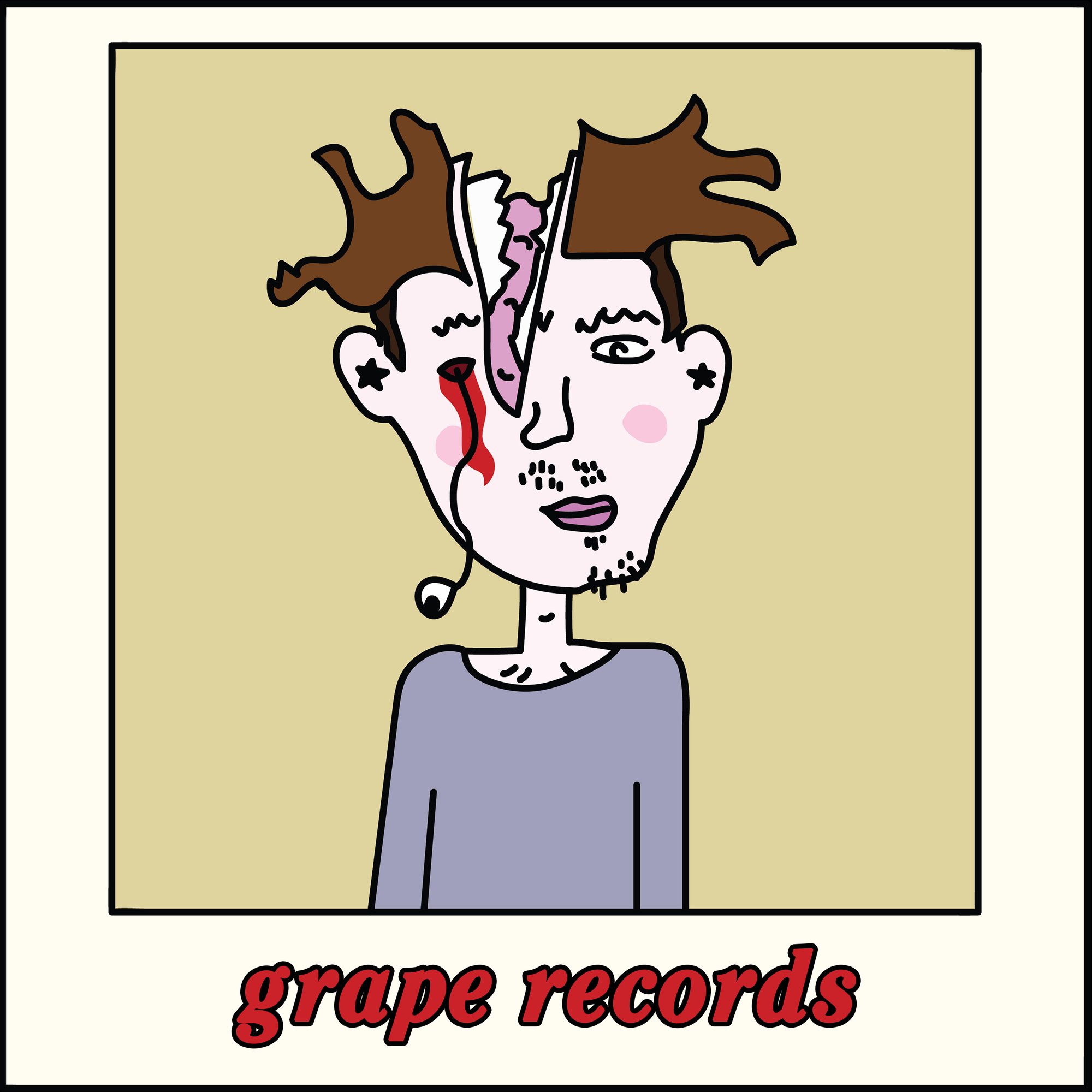 Image of grape records "headsplitter" sticker pack