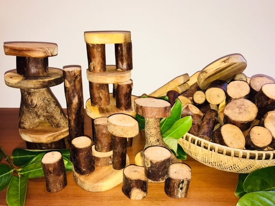 Image of Handcrafted 106 piece timber block set 