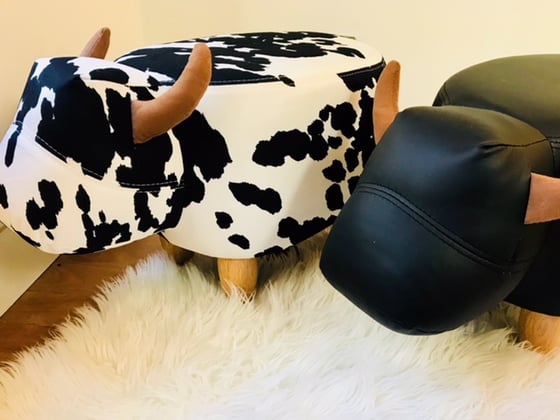 Image of Cow Stool - Black and White 