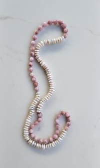 Image 3 of Kunzite & Pearl Helix Necklace