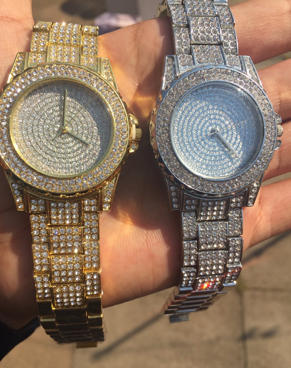 Image of Icey Diamond Silver & Gold Watch