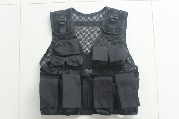 Image of Black Military Vest.