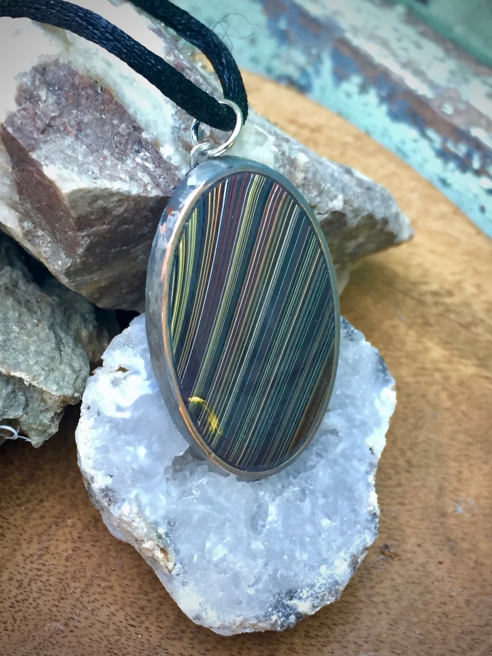 Image of Fordite pendant with necklace