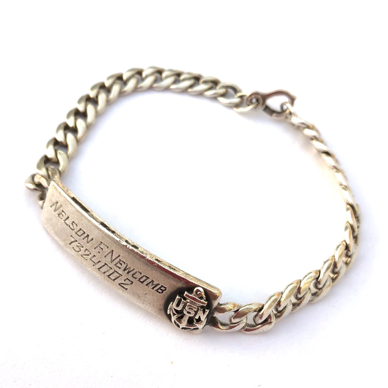 Image of WWII USN U. S. NAVY ID BRACELET