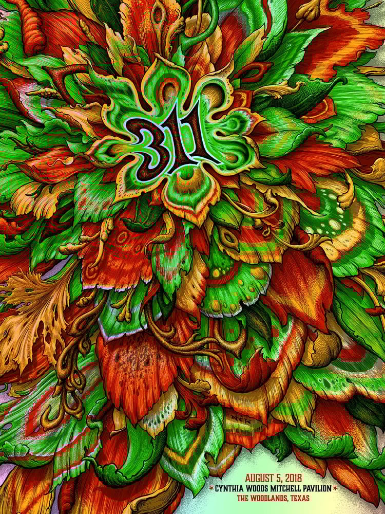 Image of 311 Gig Poster: Cynthia Woodlands August 5, 2018