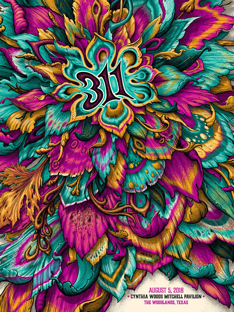 Image of 311 Gig Poster: Cynthia Woodlands August 5, 2018