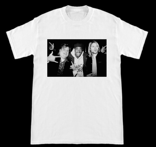 Image of Tupac Chris Farley Kurt Cobain Hangout T-Shirt