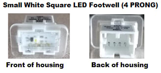 Image of Footwell LED - Square White PCB (4 Prong model) fits many Audi Models