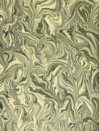 Image 1 of Marbled paper #75 'Malachite' Marbled paper design (buttermilk version)