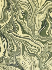 Image 2 of Marbled paper #75 'Malachite' Marbled paper design (buttermilk version)
