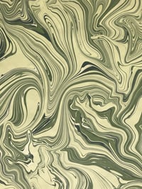 Image 3 of Marbled paper #75 'Malachite' Marbled paper design (buttermilk version)